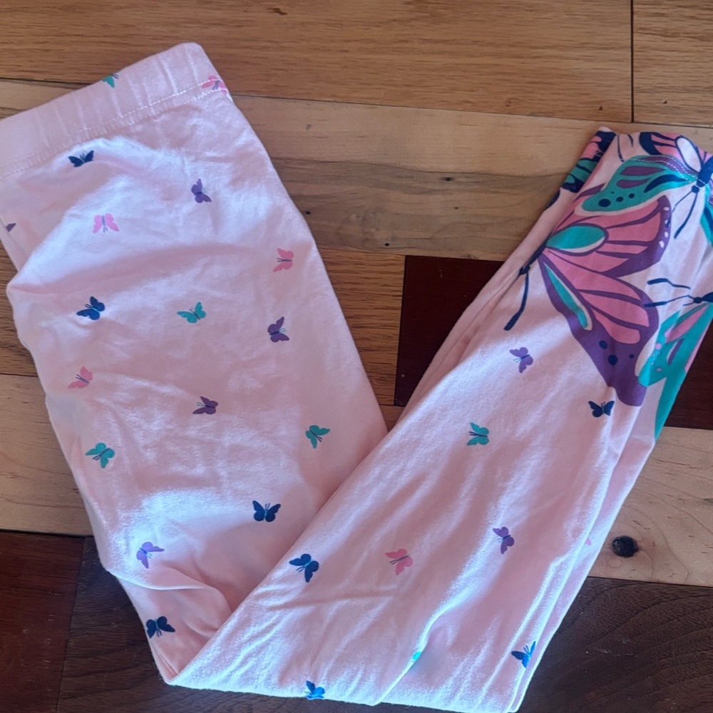 Lands' End Pink Leggings with Colorful Print